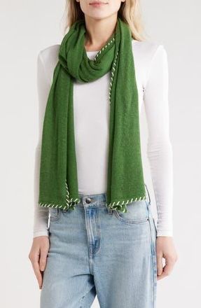Portolano Whipstitch Trim Scarf in Meadow Green at Nordstrom Rack