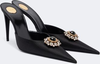 Saint Laurent Cosmo embellished satin mules