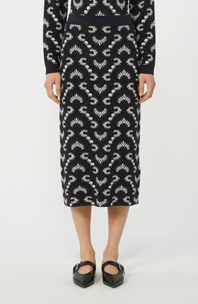 Max Mara Vacuo Embroidered Knit Skirt in Navy at Nordstrom, Size X-Large