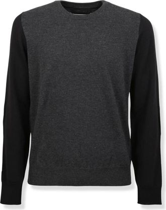 Maison Margiela Round-neck Knitwear, male, Multicolor, XL, Girocollo Bicolore