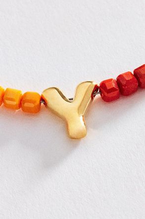 Anthropologie Colorful Beaded Initial Necklace