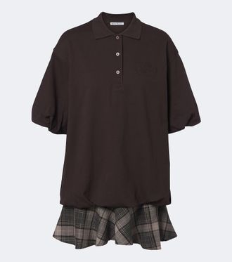 Acne Studios Checked layered cotton-blend polo dress
