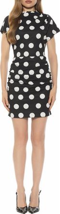 Alexia Admor Islae Funnel Neck Minidress in Black White Polka at Nordstrom Rack, Size X-Large