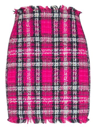 Balmain glitter-detail mini skirt - Pink
