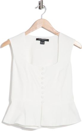 French Connection Sleeveless Peplum Top in Linen White at Nordstrom Rack, Size X-Large