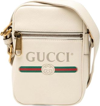 Gucci Pre-owned Cross Body Bags, female, White, Size: ONE SIZE Pre-owned Leather Crossbody Bag