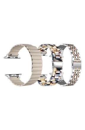 Posh Tech Set of 3 Apple Watch Watchbands in Stainless Steel at Nordstrom