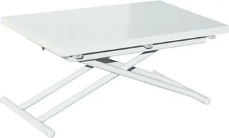 Home Heavenly Home Heavenly - Mesa Centro Elevable Extensible Frenzy, Convertible En Mesa Comedor. 100x50x49 Cm Hasta 100x100x76 Cm. Color: Blanco