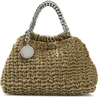 Stella McCartney Stella Mccartney Falabella Mini Drawstring Velvet top Handle bag - Green - One Size