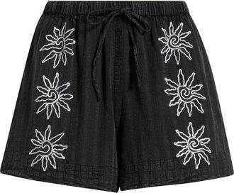 Rip Curl Topanga Embroidered Shorts in Black at Nordstrom, Size Xx-Small