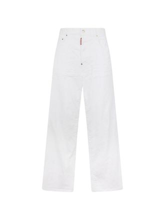 Dsquared2 White Wide-Leg Denim Jeans