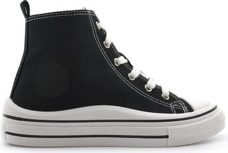 Generic Boys/Girls High Top Canvas Shoes/Trainers All Black 5 UK