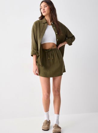 Twik Womens Organic cotton gauze miniskirt