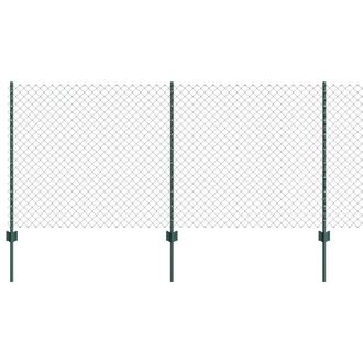 Berkfield Home Chain Link Fence with 10 U Posts Green 1x10 m Steel