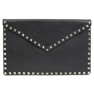 Valentino Pre-owned Clutches, female, Black, Size: ONE SIZE Pre-owned Rockstud Clutch