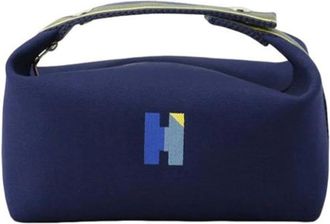 Herm&egrave;s Pre-owned Mini Bags, female, Blue, Size: ONE SIZE Pre-owned Canvas Pouch