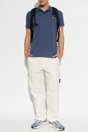 Stone Island Polo With Logo Patch, Mens, Blue