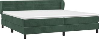 vidaXL Vidaxl - Cama Box Spring Con Colch&oacute;n Terciopelo Verde Oscuro 200x200 Cm