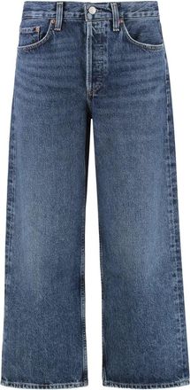 A Gold E Arc Cropped Jeans - Dames - Loose Fit Jeans - Blauw - W26 - Katoen - Jeans