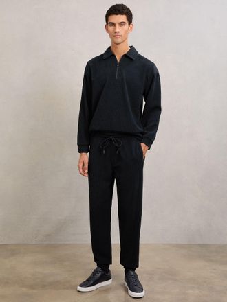 Reiss Navy Corduroy Drawstring Joggers, Xxl