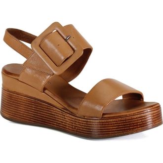 Diba SEEN IT ALL Leather Double Strap, Slingback Wedge in Coconut at Nordstrom, Size 39