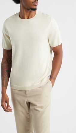 Open Edit Short Sleeve Crewneck Sweater in Ivory Dove at Nordstrom, Size Xx-Large