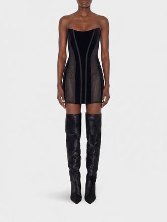 Elisabetta Franchi Off-The-Shoulder Cr&ecirc;pe Bustier Mini Dress