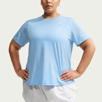 Nike Womens Swift Dri-FIT Running Top (Plus Size) in Blue | IU1054-468
