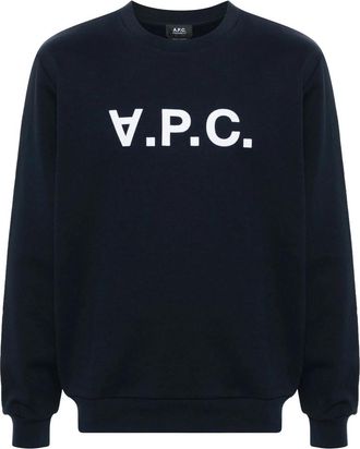 A.P.C. A. p.c. Flocked-logo Cotton Sweatshirt