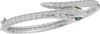 Sphera Milano Silver Cz Bypass Snake Bangle Bracelet