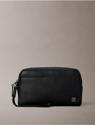 Calvin Klein Mens Emblem Logo Pouch - Black