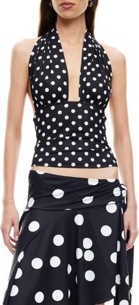 Lioness Safari Halter Top in Noir Polka at Nordstrom, Size X-Large