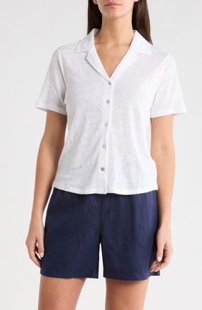 Tommy Bahama Linnea Linen Camp Shirt in White at Nordstrom, Size X-Small