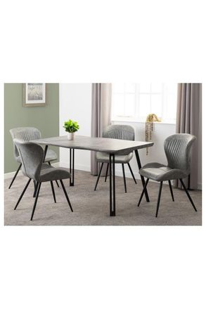 Seconique Quebec Wave Edge Dining Set in Dark Grey