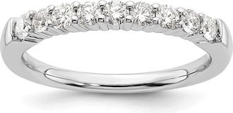 Diamond2Deal 14k White Gold Lab Grown Diamond 9-Stone Band Ring 1/2Ct Clarity- VS Color- G-H