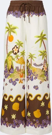 Alemais Al&eacute;mais Island Cove printed linen wide-leg pants