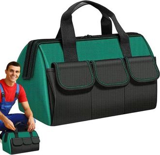 No Brand Bolsa De Herramientas Profesional, Bolsa De Herramientas Peque&ntilde;a Con 14 Compartimentos M&uacute;ltiples, Bolsa De Herramientas Impermeable Perfecta Para Elec