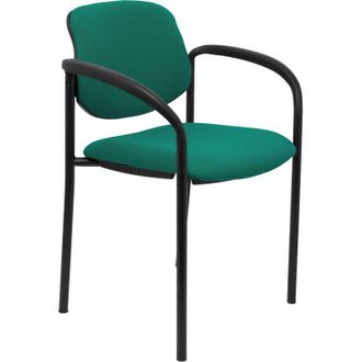 Piqueras y Crespo Silla Fija Styl Bali Verde Esmeralda Chasis Negro Con Brazos