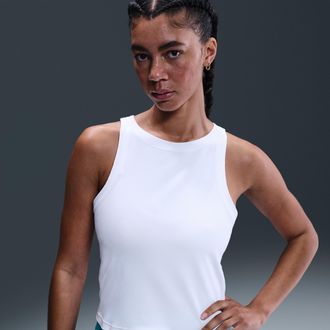 Nike Womens Zenvy Rib Dri-FIT Tank Top in White | HF2765-100