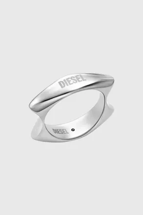 Diesel Stainless Steel Band Ring - Rings - Unisex - Silver