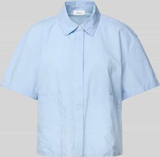 s.Oliver Red Label Relaxed Fit Hemdbluse aus reiner Baumwolle in Hellblau, Gr&ouml;&szlig;e 44