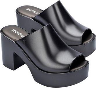 Melissa Hype Platform Slide Sandal in Dark Silver at Nordstrom, Size 10