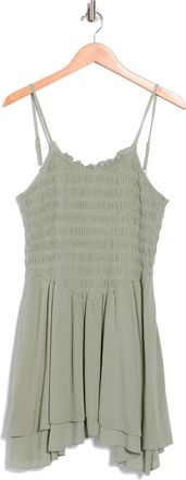 Madden Girl Smocked Fit & Flare Minidress in Seagrass at Nordstrom Rack, Size X-Large
