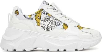Versace Jeans Couture Schoenen, Dames, Wit, 37 EU, Leer, Fondo Speedtrack Sneakers