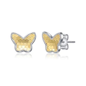 Rachel Glauber Enchanted Flight Two-Tone Butterfly Earrings