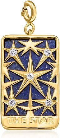 Ross-Simons Lapis The Star Tarot Card Charm With. White Topaz in 18kt Gold Over Sterling
