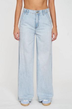 Daze Womens Kickback High Rise Denim Wide Leg Jeans In Hush