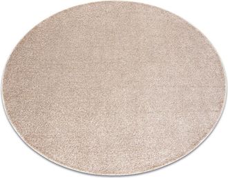 RugsX Rugsx - Carpet, round indus beige 34 plain, melange beige round 170 cm