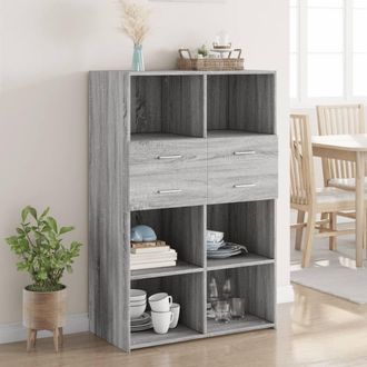 Berkfield Home Highboard Grey Sonoma 80x42.5x124 cm Engineered Wood