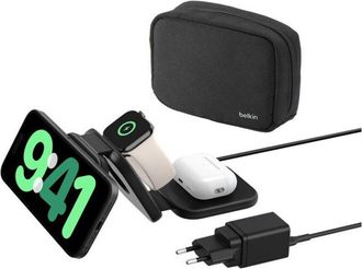 Belkin Boostcharge Pro Auriculares, Smartphone, Reloj Inteligente Negro Corriente Alterna, Usb Cargador Inal&aacute;mbrico Carga R&aacute;pida Interior